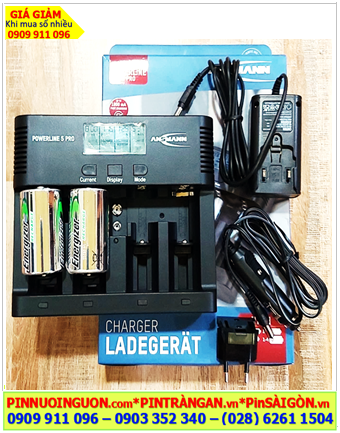 Ansman Powerline 5PRO _Bộ sạc 4viên Pin C kèm sẳn 2 pin sạc Energizer NH35-BP2 (C2500mAh-1.2v) chính hãng